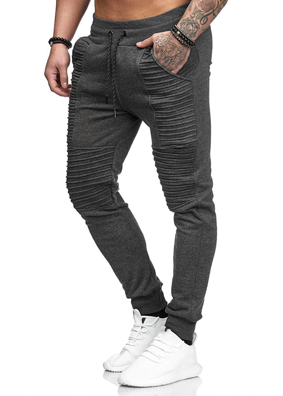 Men's casual pleated sweatpants