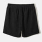 Mens Solid Corduroy Hooded Shirt Casual Two Pieces Outfits With Drawstring Shorts