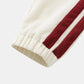 Mens Side Stripe Letter Embroidered Zip Jacket Corduroy Two Pieces Outfits