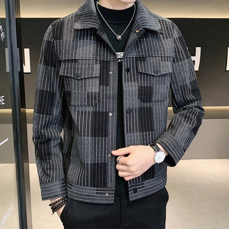 Men's Casual Business Jacket Grey M