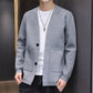 Men's Casual Knitted Cardigan Top Black XL