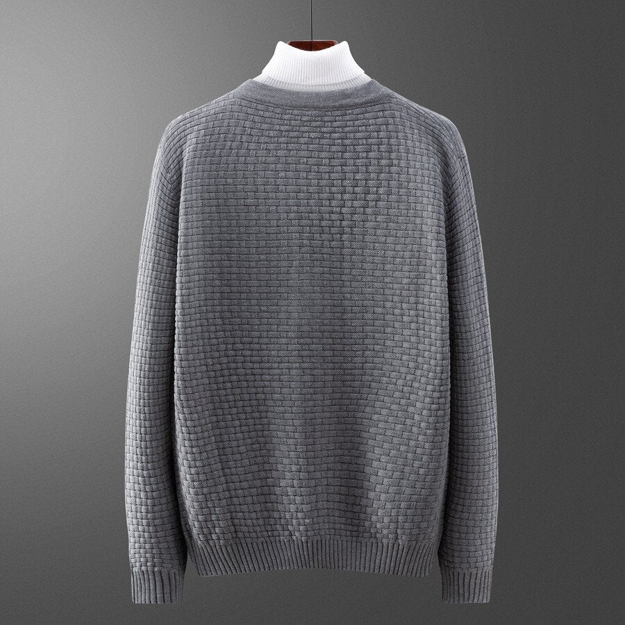 Men's  Cardigan Long Sleeve Sweater Blue XL