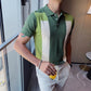 Men's Colorblock Short Sleeve Knit T-Shirt Black 3XL