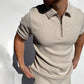 Herringbone Jacquard Zip-up Polo Shirt