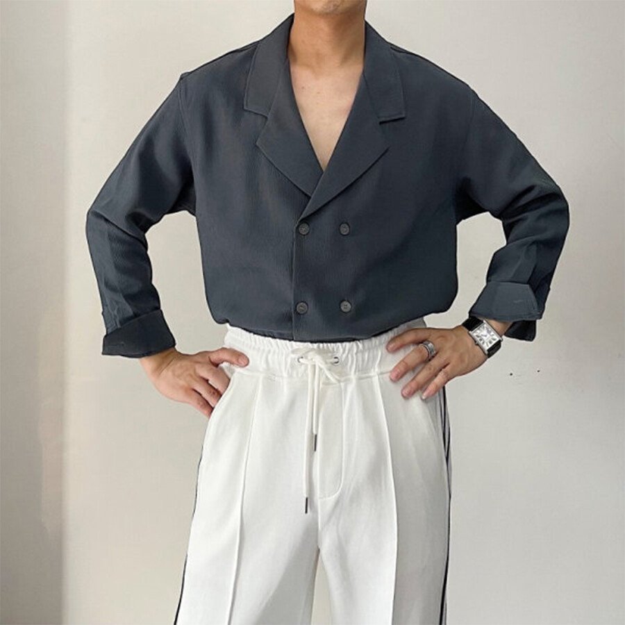 Men's Casual Fashion Shirts Grey L