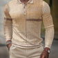 Men's geometric pattern retro casual polo shirt
