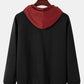 Mens Rose Print Contrast Casual Drawstring Hoodies With Kangaroo Pocket
