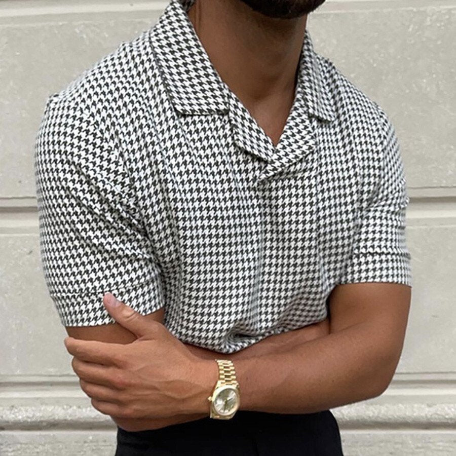 Men's Casual Short Sleeve T-Shirt POLO Shirt Black M