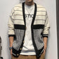 Men's Casual Knitted Cardigan Top White L