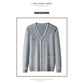 Men's Casual Knitted Cardigan Top Grey L