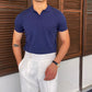 Men's Casual Short Sleeve Knit T-Shirt Black XL