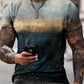Men's gradient casual round neck short sleeve
