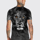 Men's Unisex T shirt 3D Print Graphic Prints Lion Crew Neck Daily Holiday Print Short Sleeve Tops Casual Designer Big and Tall Gray / Summer