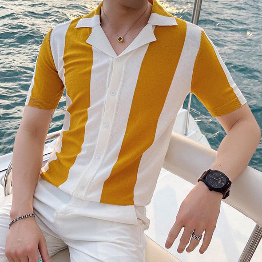 Men's Colorblock Short Sleeve Knit T-Shirt Black XL