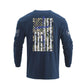 Men's 100% Cotton Patriotic American Flag Camouflage Cross Graphic Midweight Long Sleeve T-shirts