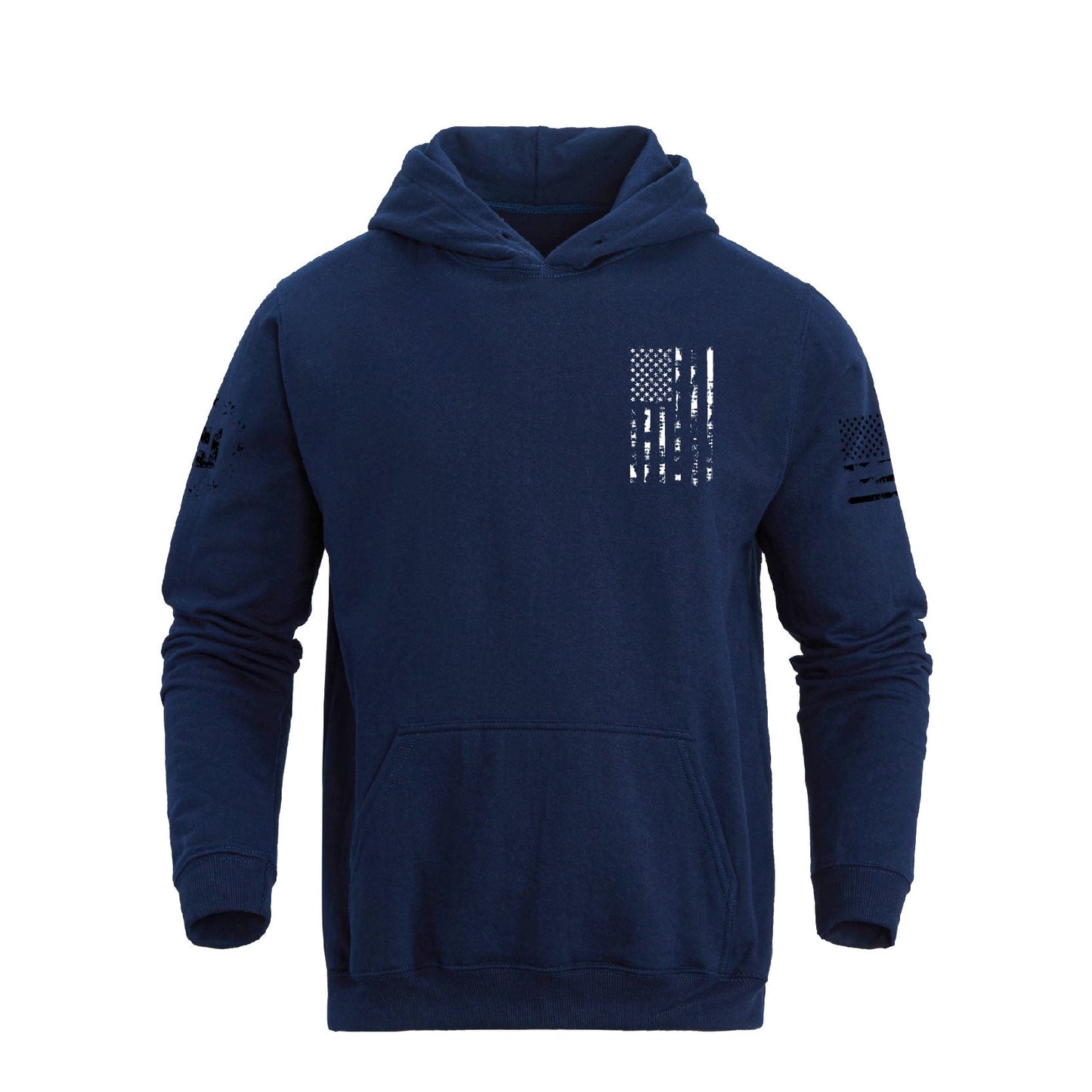 Men's 100% Cotton Patriotic American Flag with Cross  Graphic Hoodies