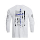 Men's 100% Cotton American Flag Cross Overlay Long Sleeve T-Shirts