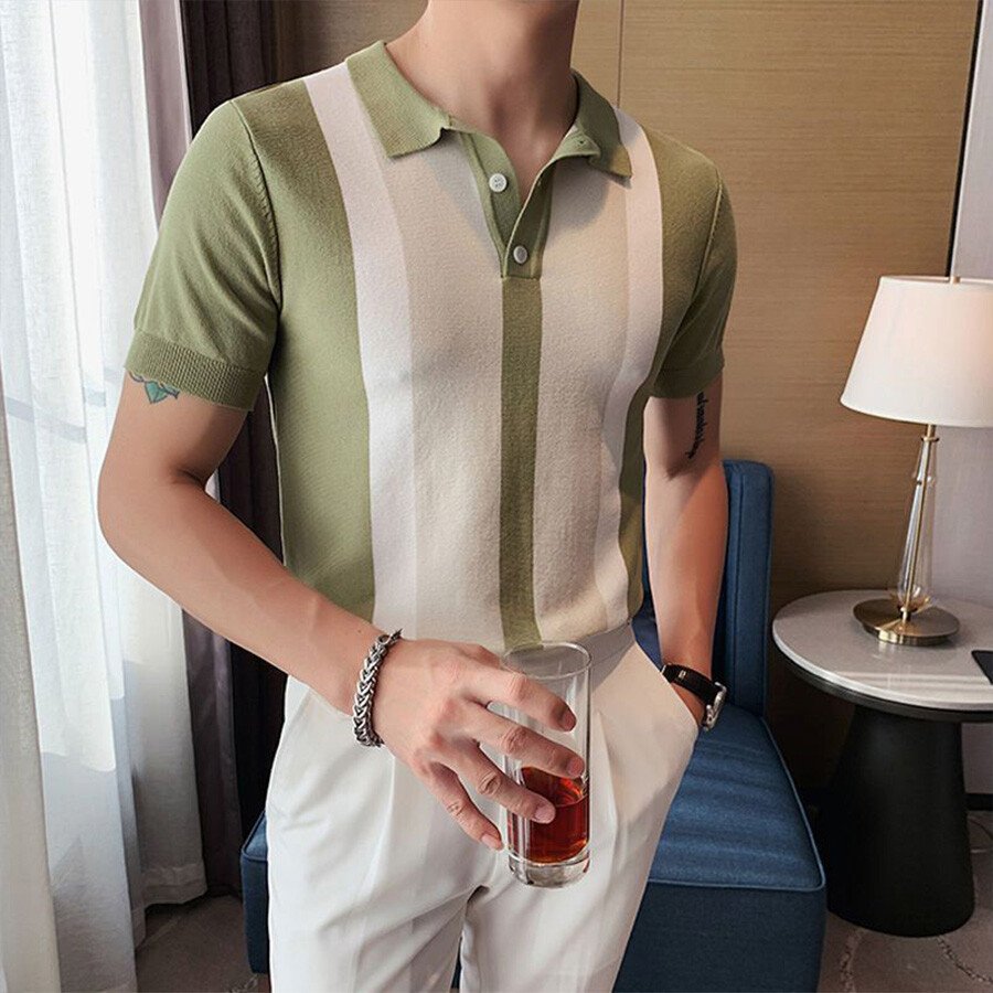 Men's Colorblock Short Sleeve Knit T-Shirt Black XL