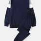 Mens Colorblock Panel Stitching Letter Embroidery Sweatshirt Preppy Two Pieces Outfits