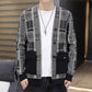 Men's Casual Knitted Cardigan Top Khaki L