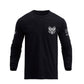 Men's 100% Cotton Blue Line American Flag Graphic Round Neck Long Sleeve T-Shirts