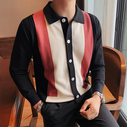 Men's Casual Knitted Cardigan Top As shown M