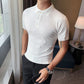 Men's Solid Color Short-Sleeved Sweater T-Shirt Black M