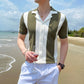 Men's Colorblock Short Sleeve Knit T-Shirt Green XL