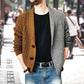 Men's Casual Long-Sleeved Sweater Coat Brown M