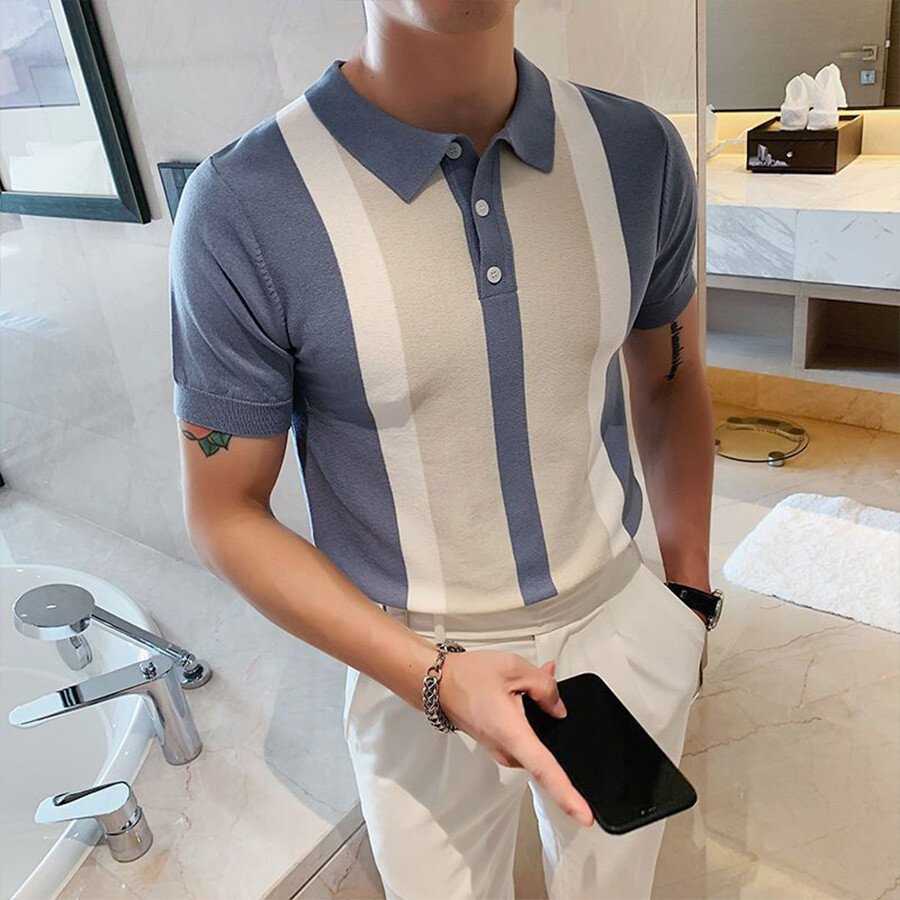 Men's Colorblock Short Sleeve Knit T-Shirt Black L