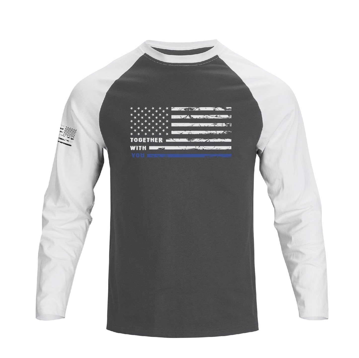 Men's 100% Cotton Patriotic American Flag Raglan Sleeve Long Sleeve Graphic T-shirts