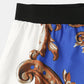 Mens European Style Baroque Print Button Up Street Two Pieces Outfits