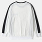 Mens Letter Embroidery Block Stripe Patchwork Sweatshirt Preppy Two Pieces Outfits