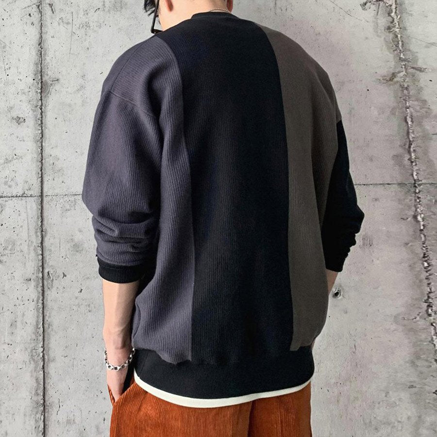 Men's Casual Knitted Cardigan Top Black L