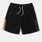 Mens Letter Embroidery Knitted Patchwork Crew Neck Short Sleeve Two Pieces Outfits