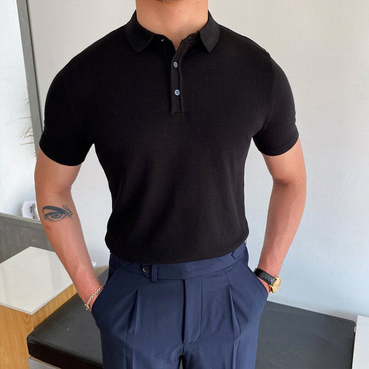 Men's Casual Short Sleeve Knit T-Shirt Black M