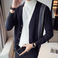 Men's Casual Knitted Cardigan Top Black M