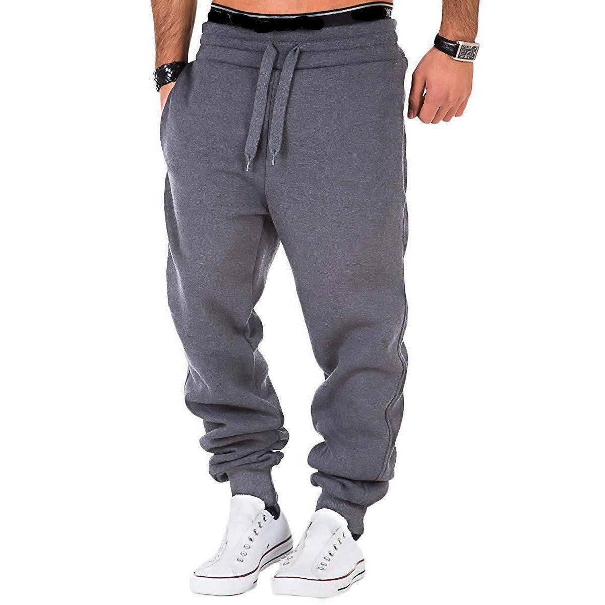 Men's solid color casual sports trousers
