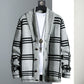 Men's Casual Knitted Cardigan Top Black XL