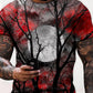 Men's  Tee T shirt Shirt 3D Print Graphic Prints Moon Print Short Sleeve Halloween Tops Casual Designer Big and Tall Blue Purple Gray / Summer