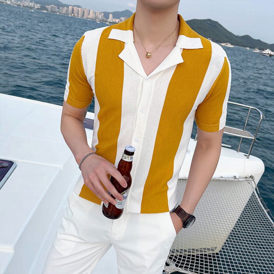 Men's Colorblock Short Sleeve Knit T-Shirt Green M