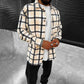 Men's Plaid Beige Casual Shirt As shown XL