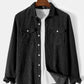 Mens Corduroy Solid Color Lapel Button Up Basics Long Sleeve Shirts