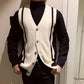 Men's Casual Knitted Cardigan Top Black M