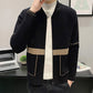 Men's Casual Knitted Cardigan Top Black M