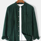Mens Pure Color Stand Collar Corduroy Casual Long Sleeve Shirts