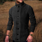Men's Casual Solid Color Sweater Cardigan Jacket Black M