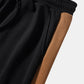 Mens Color Block Stitching Hoodie Long Preppy Two Pieces Outfits