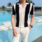 Men's Colorblock Short Sleeve Knit T-Shirt Black M