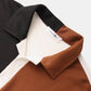 Mens Tricolor Knitted Lapel Short Sleeve Regular Hem Shirt SKUH83526